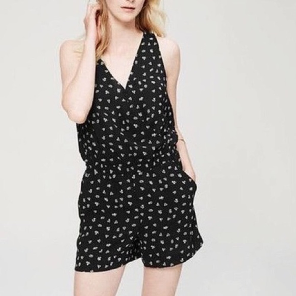 Faux Wrap Floral Criss-Cross Strap Romper